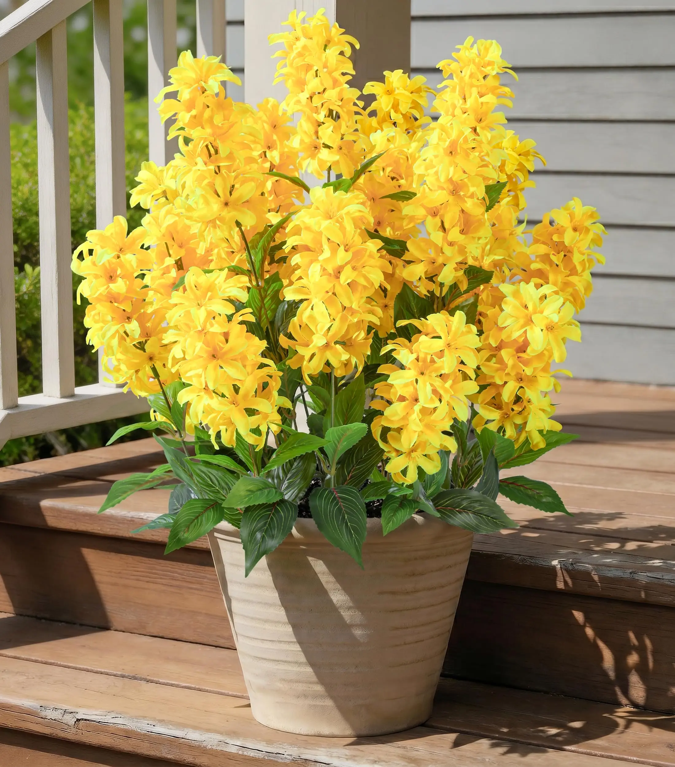 Ivydale Artificial Flowers 3 Pcs Hyacinth Fake Flowers 19.69” Silk Flowers for Outside, Delphinium Outdoor Faux Flowers Fake Plants for Porch Patio Balcony Yard Indoor Home Decor
