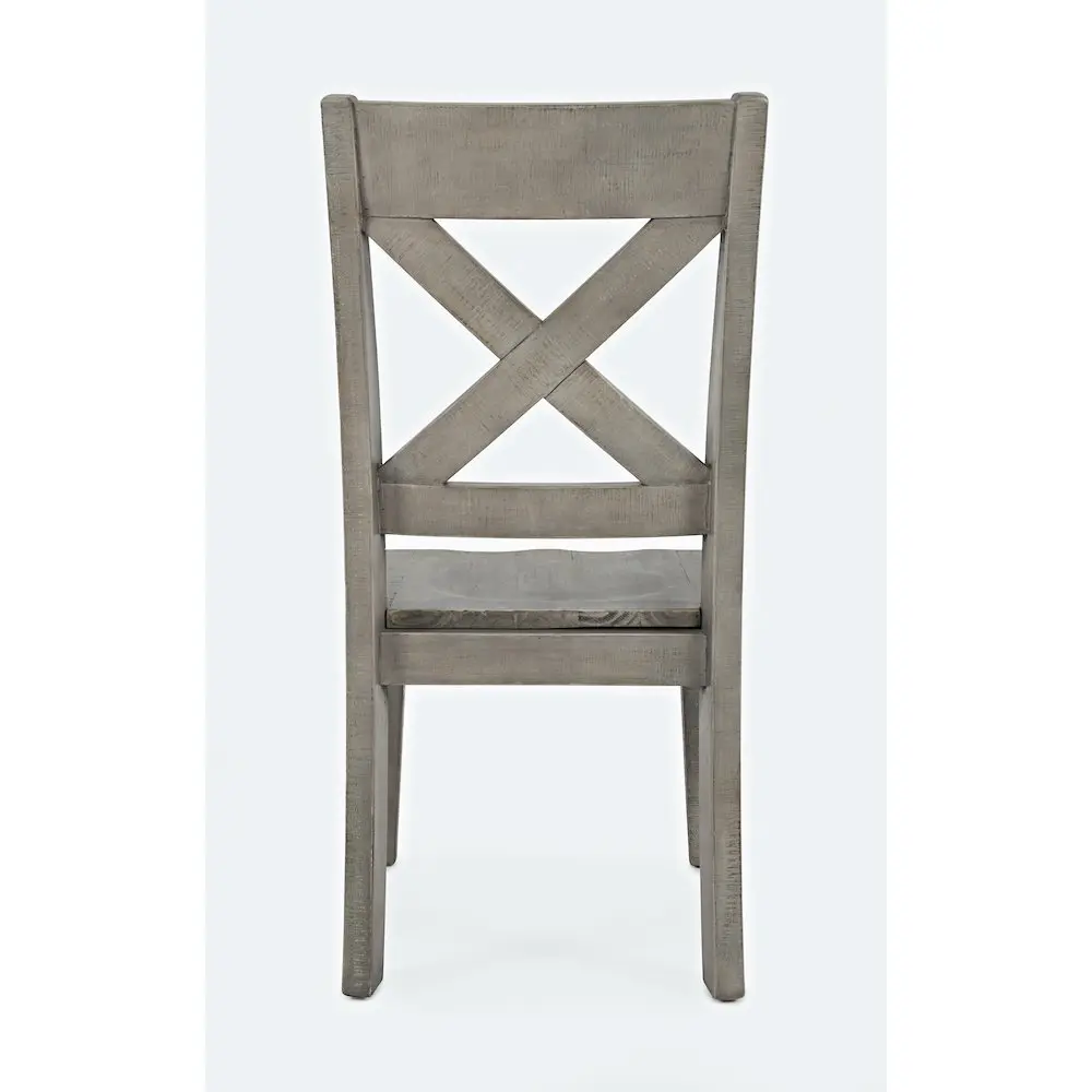Rustic Reclaimed Solid Wood Farmhouse X-Back Dining Chairs, Set of 2 - Warmly Distressed, Sturdy Fixed-Back, Armless Indoor Furniture