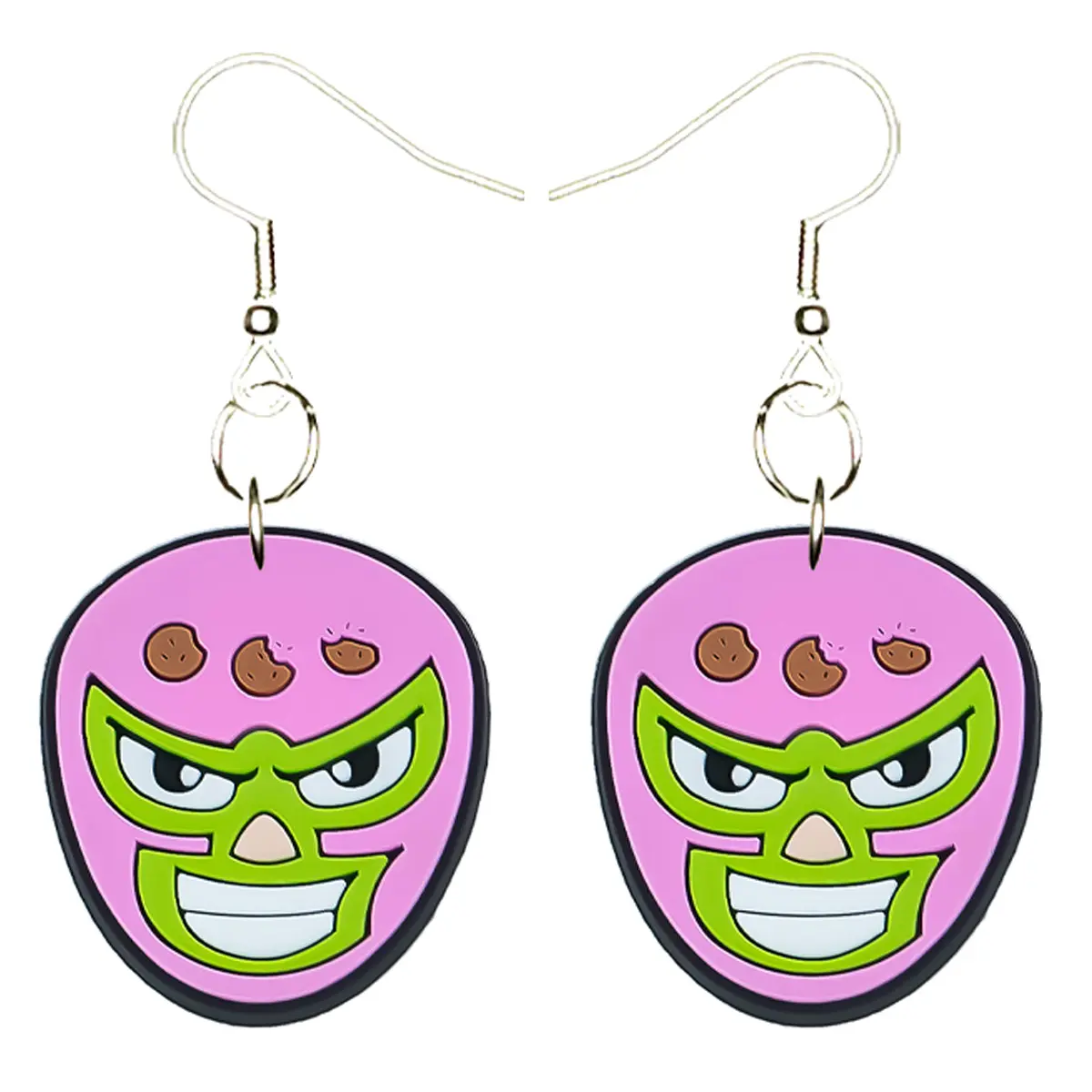 Luchador Mask Earrings Hypoallergenic Silver Plated Fishhooks Yazzle Dazzle Lucha Libre Luchador