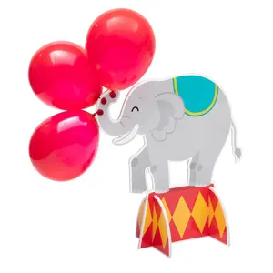15" Carnival-Themed Elephant with Balloons Centerpiece Set - 4 Pc.