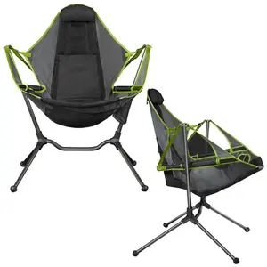 Portable Folding Rocking Camping Chair, Outdoor Swing Hammock Chair for Beach Park Family Use