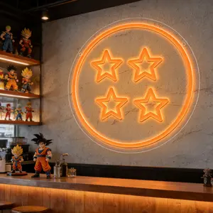 Dragon Ball Neon Sign, Four Star Ball Neon Signs for Wall Decor, Dimmable Acrylic Neon Lights for Bedroom Livingroom Game Room Man Cave Birthday Party Decorations Gift