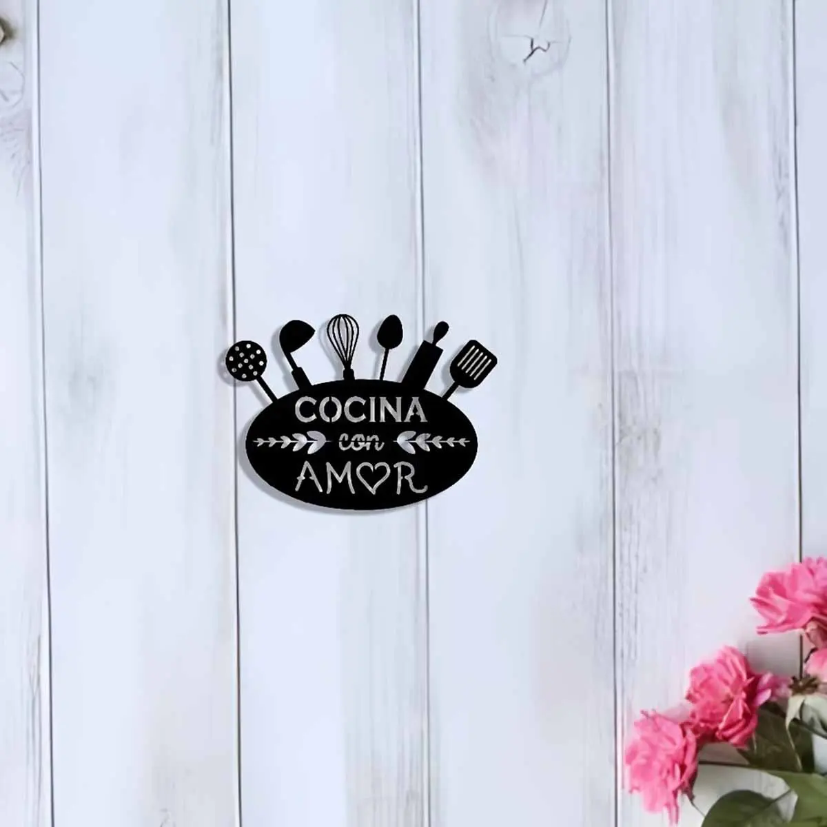 Kitchen Decor Sign, Cooking Utensils Design Wall Art, Reusable Wall Decor, Home Decor for Kitchen, Office, Living Room, Bedroom, Garden, Cafe, Bar