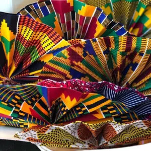 Assorted Kente Print Folding Hand Fans – Set of 3 | Handmade in Ghana