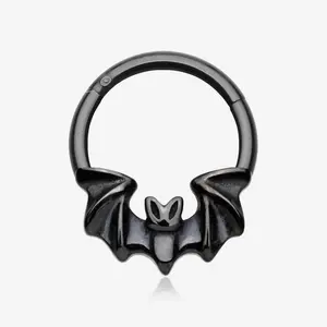 Blackline Night Bat Steel Seamless Clicker Hoop Ring