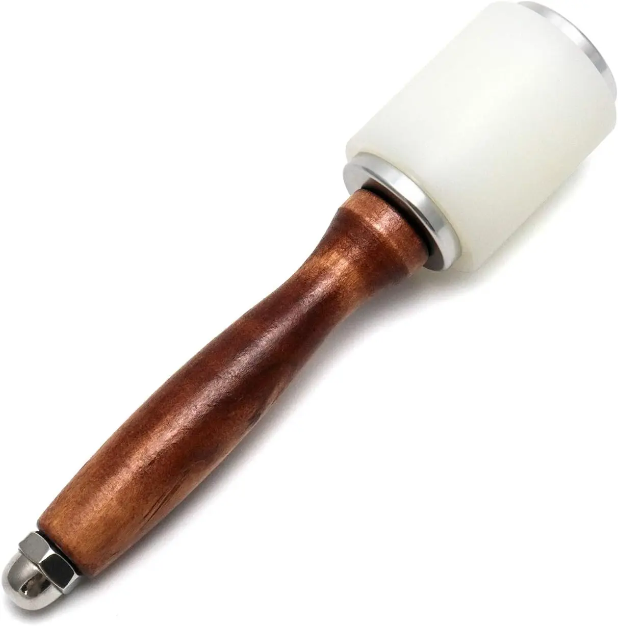 8in Durable Leather Carving Hammer Leathercraft Tool Set - Nylon Straight Head, Comfortable Anti-Slip Wood Handle for Leatherwork, Cutting, Punching Cowhide DIY Projects, 8 Inch