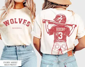 Comfort Colors© Customized Baseball Mom Shirt,Baseball Player Graphic Choice,Your Name Number Baseball Shirt,Custom Baseball Team Name