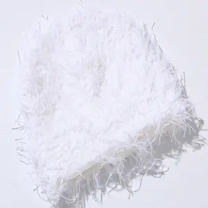 White Beanie with Strings - Soft and Stretchy Fabric for a Cozy Fit