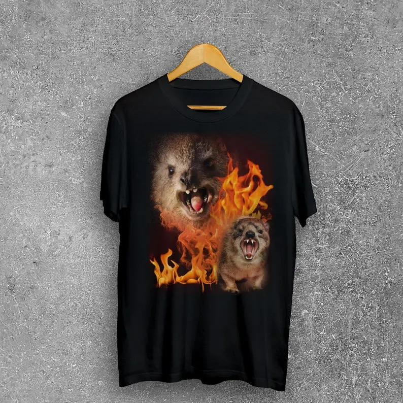 Funny Rock Hyrax Fire Meme Tee Shirt Gift For Woman And Man Unisex Crewneck T-Shirt Sweatshirt Hoodie