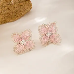 Handmade Woven Copper Wire Earrings for Men & Women, Metallic Texture, Handcrafted, Birthday Gifts, Party Favors, Souvenirs, Original Jewelry Gifts