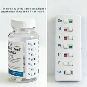 Reusable Medication Reminder Tracker, Portable Pill Organizer, Daily Dose Management Tool, Compatible with Multiple Bottles, Supplement Organizer