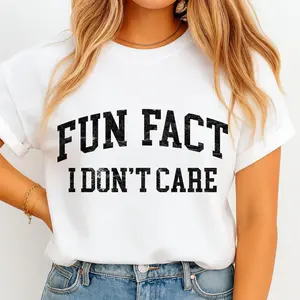 Fun Fact I Don’t Care Sweatshirt – Bold Sarcastic Quote in College Font , Funny Attitude Design , Minimalist Graphic Style , Unisex Fit , Streetwear Look , Chill Gift for Introverts Casual Womenswear Crewneck