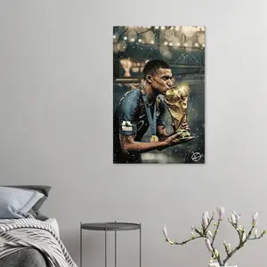 Mbappe Poster France World Cup Trophy Poster Premium Museum Matte Print