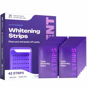 DRDENT Purple Teeth Whitening Strips-42 strips 21 Whitening Sessions - Safe for Enamel - Non Sensitive Teeth Whitening - Peroxide-Free
