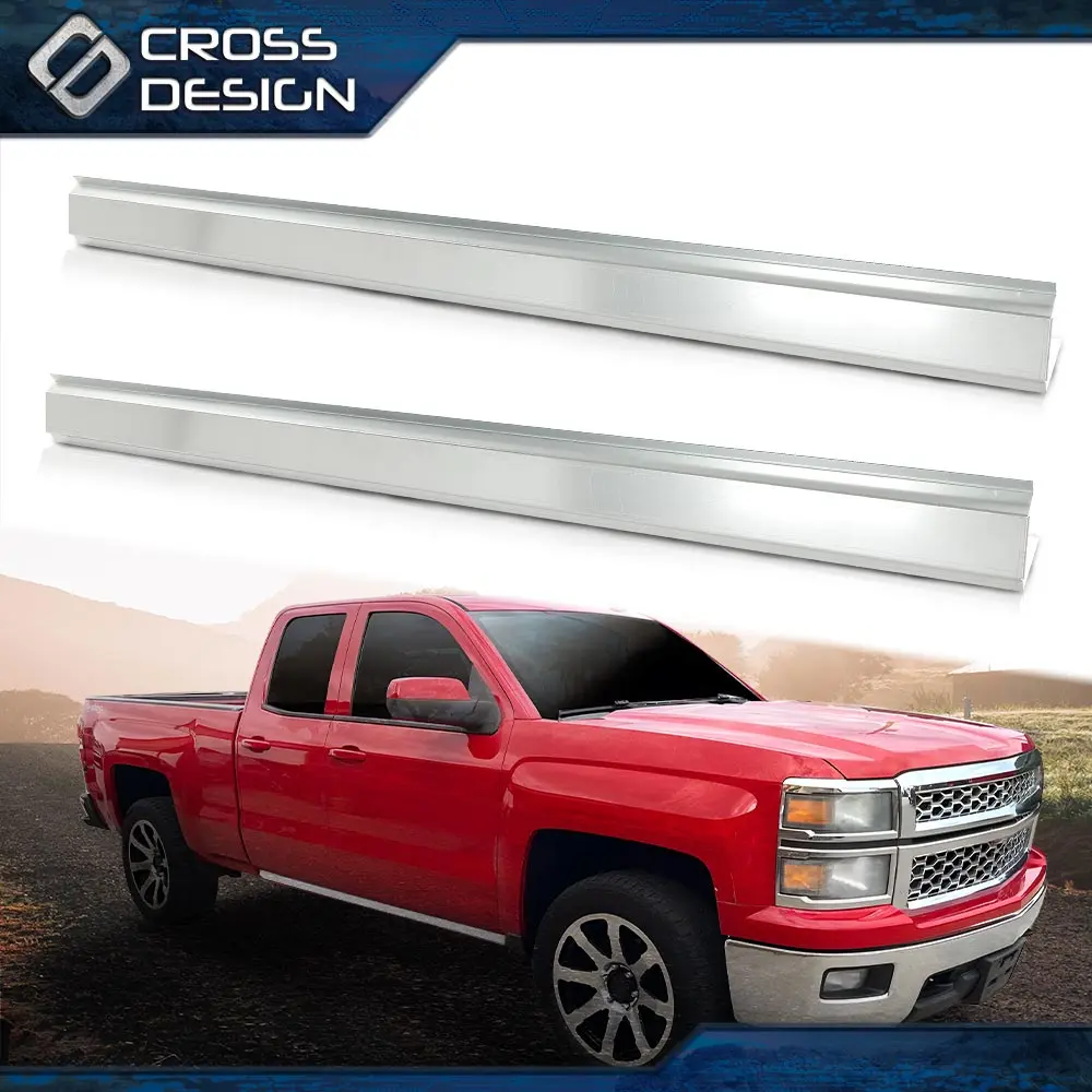CROSSDESIGN Outer Rocker Panels (2Pcs) - Car Exterior Decoration, Easy Installation Replacement for 14-16 Chevy Silverado, GMC Sierra 4-Door Crew Cab, Vehicle & Truck Accessories