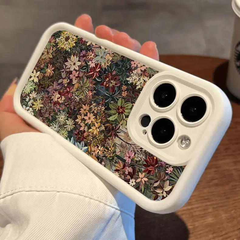 Wildflower Wonderland Pattern Phone Cases for iPhone 17 Pro Max 16 Plus 15 14 Pro 13 12 11, Durable Slim TPU Soft TPU Shockproof Protection Protective Phone Cover