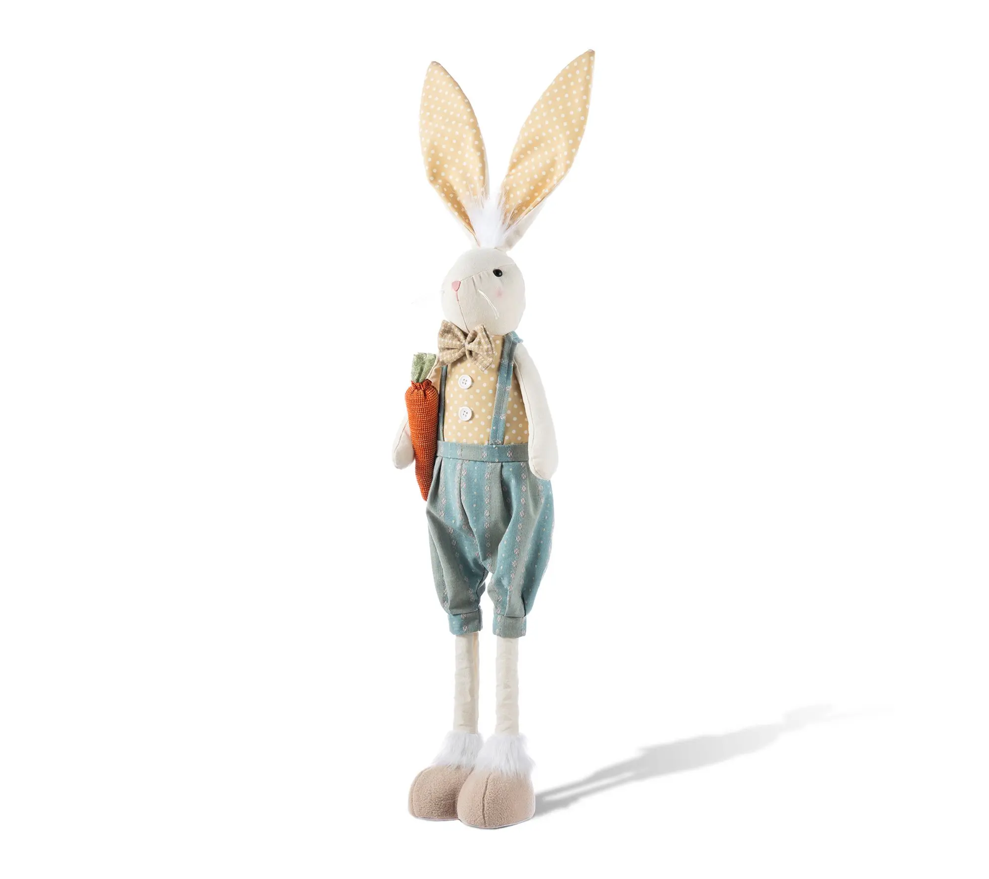 Glitzhome Easter Fabric Bunny with TelescopingLeg