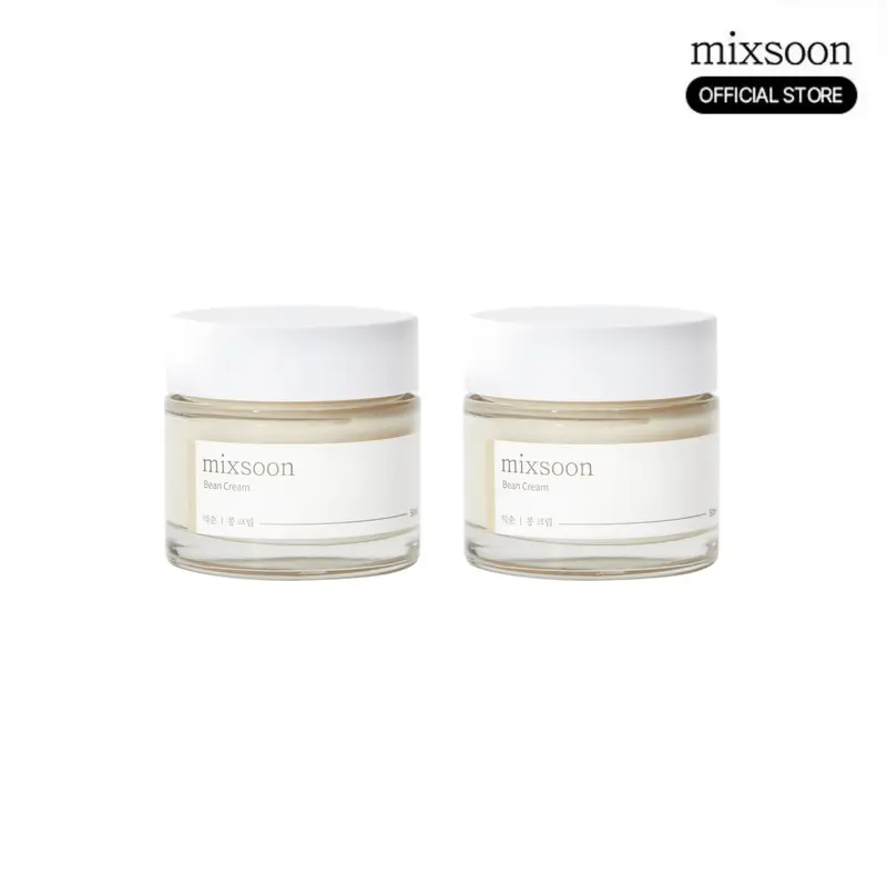 [mixsoon Official Shop] Bean Cream Duo (50ml x 2) - Intensive Korean Moisturizing Cream for Glass Skin, Hydrates, Repairs Skin, Supports Glowup