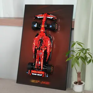 【Car Not Included】Display Wallboard for Technic Ferrari SF-24  Car, Wall Mount for 42207 Model Car Kit (Car Not Included), Space-Saving Easy Assembly Creative Home Decor
