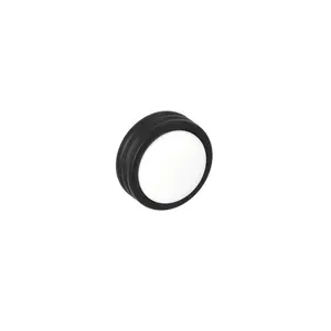 Round Art Deco Black & White Ceramic Cabinet Knob