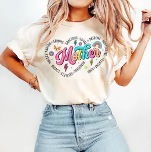 Mother Heart Shirt – Colorful Mom Shirt with Positive Words – Cute Mother’s Day T-Shirt – Retro Mama Sweatshirt – Fun Mom Gift Tee,Mom Gift