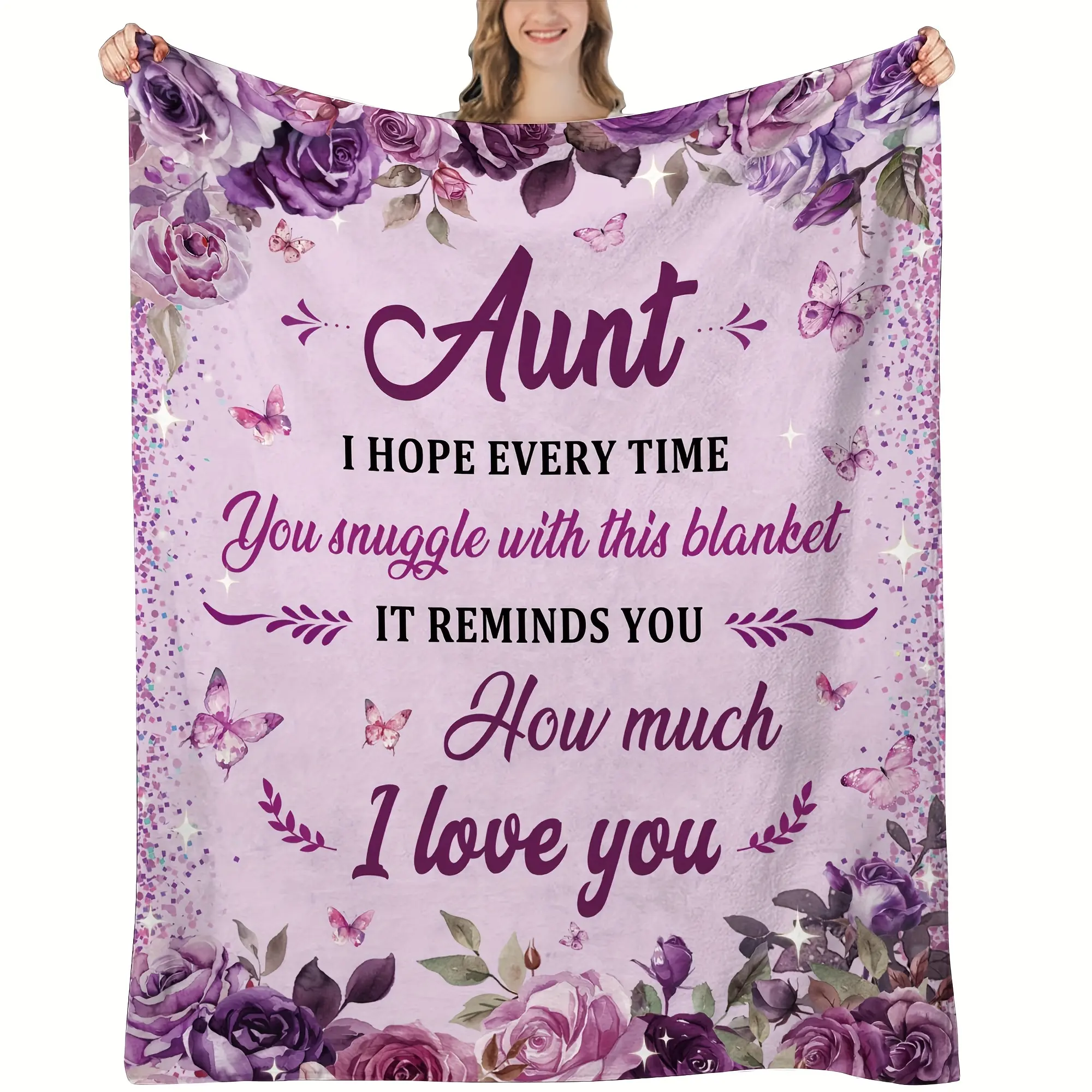 1pc Aunt Gift Blanket, The Best Gift Blanket for My Aunt, Birthday Gifts for Aunt, The Best Aunt Gift Ever, Cool Aunt Gifts from Nephew, Creative Birthday Gifts for Aunt, Christmas Gifts for Aunt, Halloween, Thanksgiving Blanket Gifts