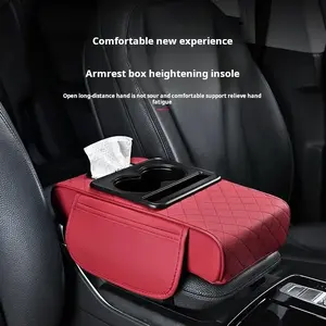 Car center console armrest pad, Cup holder & phone storage for vehicles long distance driving traval, Universal armrest box storage pocket car interior accessories, car interior accessories for stowing tidying, Multifunctional 4 in 1 car storage bag