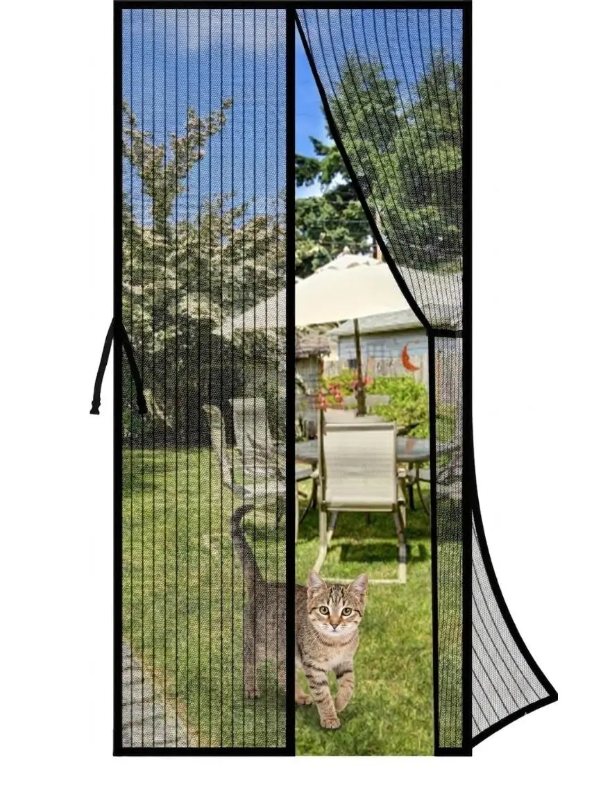 Magnetic Screen Door Mesh - 36 x 82 Inch | Hands-Free Pet & Kid Friendly Entry