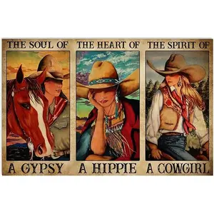 The Soul Of A Gypsy Heart Of A Hippie The Spirit Of A Cowgirl Poster Wall Art Decor Gifts