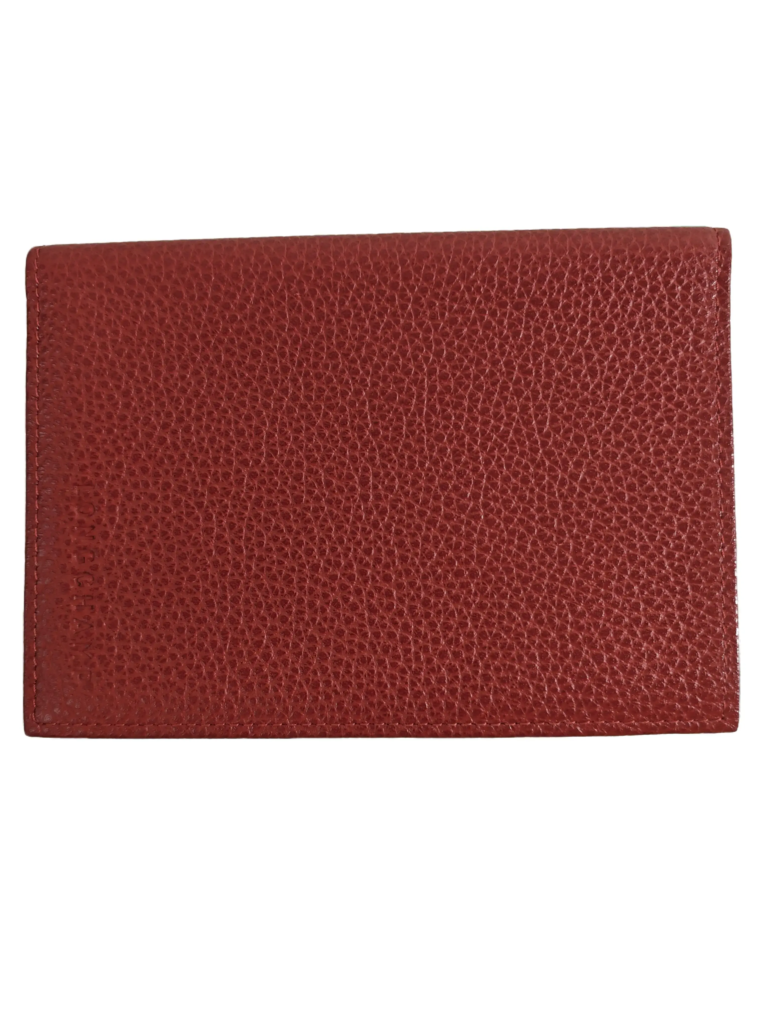 Pre-owned Longchamp Le Foulonné Red Wallet TKB00000084