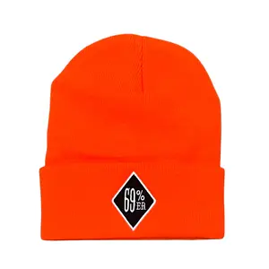 THIGHBRUSH® "69% ER DIAMOND COLLECTION" - Cuffed Beanies - Diamond Patch on Front - Orange