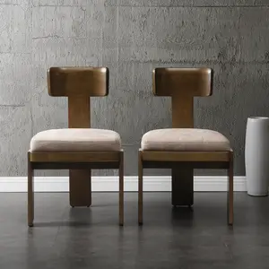 Upholstered Dining Chairs Set of 2, Fabric Side Chairs with Seating Brown Solid Rubber Wood Legs, 330 LBS Weight Capacity