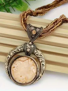 Vintage Bohemian Ethnic Style Necklace Zinc Alloy, Fashion Men's and Women's Jewelry Accessory, Holiday Party Gift, Unisex Pendant Charm, Boho Style Jewelry