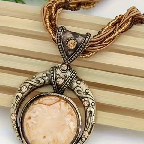 Vintage Bohemian Ethnic Style Necklace Zinc Alloy, Fashion Men's and Women's Jewelry Accessory, Holiday Party Gift, Unisex Pendant Charm, Boho Style Jewelry