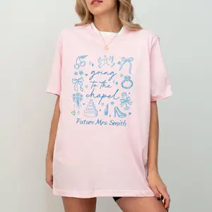 Going to the Chapel Tee, Custom Future Mrs. TShirt, Going to the Chapel Personalized Bridal T-Shirt, Wedding Day of Bride Tee, Gift for Newly Engaged Custom Coquette Future Mrs. Crewneck