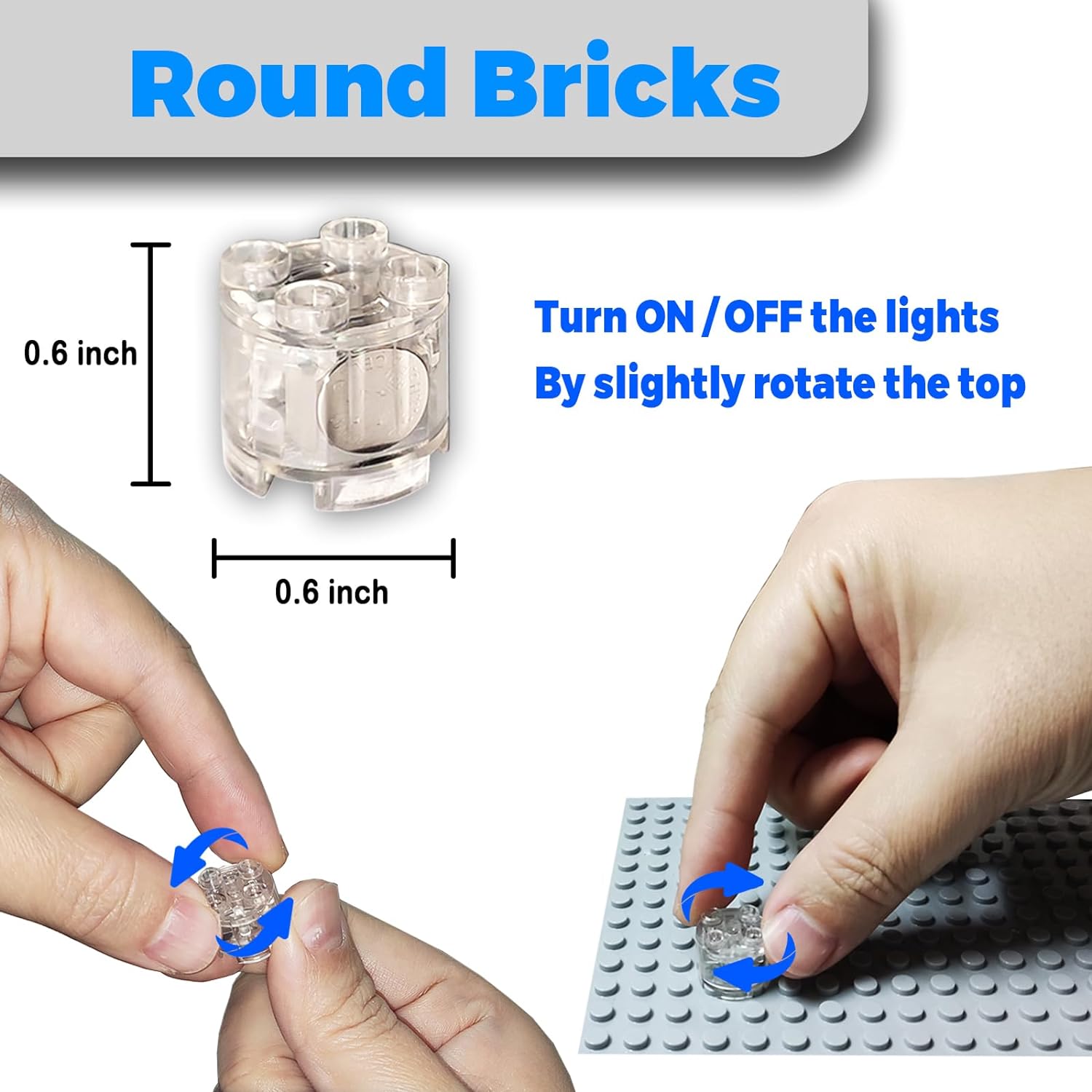 LYBMTWFLED Building Block Lighting Accessory Set — Classic Transparent Blocks, Battery-Powered LYBMTWFLED Building Block Lighting Accessory Set — Classic Transparent Blocks, Battery-Powered