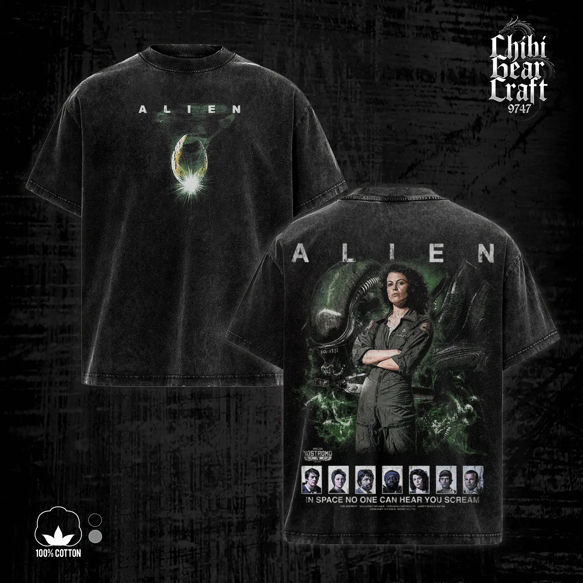 Alien 1979 Movie Poster Shirt Ellen Ripley Xenomorph Vintage Acid Washed Oversized T-Shirt Tank Top Gothic Hoodie Graphic Tee Y2K Clothing Summer Men Clothes Outfits Unisex Cinema Clothes Gifts For Him Apparel Epic Sci-Fi Horror Film Merch Retro Top