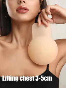 Reusable solid flat nipple covers that can raise the breasts and prevent sagging. Invisible and seamless Wireless breast pads, sticky bras. Suitable for wedding dresses, bikinis, formal gowns, and dresses.