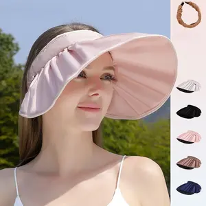 Women‘s Foldable Sun Visor Hat: UPF 50+ UV Protection Wide Brim & Black Lining – 2-in-1 Convertible Design (Hat to Hairband) for Travel Outdoor Hiking Golf