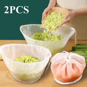 2/4/6pcs Wide-Mouth Nylon Filter Bags - Durable Multi-Purpose Kitchen Strainers for Coffee, Juice, Sauerkraut & Dumpling Filling - Easy-Clean Fine Mesh Drainage Bags, Reusable Straining Bags for Nut Milk, Coffee Filter Bags, Juice Making, Easy Clean Mater