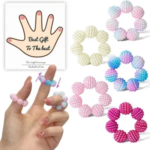 5pcs Sensory Stress Relief Rings, Adjustable Multicolor Graduated Finger Massagers, Ideal for Home Office Travel, Perfect Gift, Desk Fidget