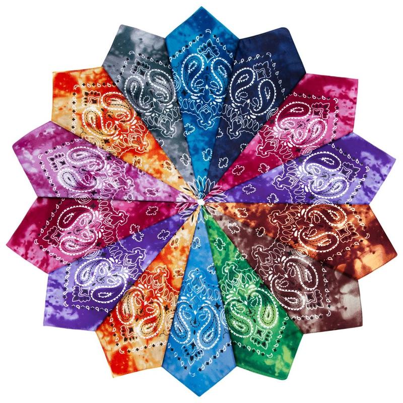 14PCS Paisley Print Bandanas for Men Women - Large Multicolor Scarves,Headbands Cowboy Hats - Soft Fabric,Versatile Fashion Accessories,Hair Bandana,Summer Headwear, Vibrant Scarf,Durable Headband, Head Wrap