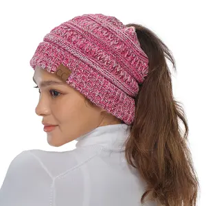 C.C Multi-Color Beanie Ponytail Hat for Women – Add a Pop of Color with This Stylish, Versatile, and Cozy Ponytail-Friendly Winter Hat casual warm beanies