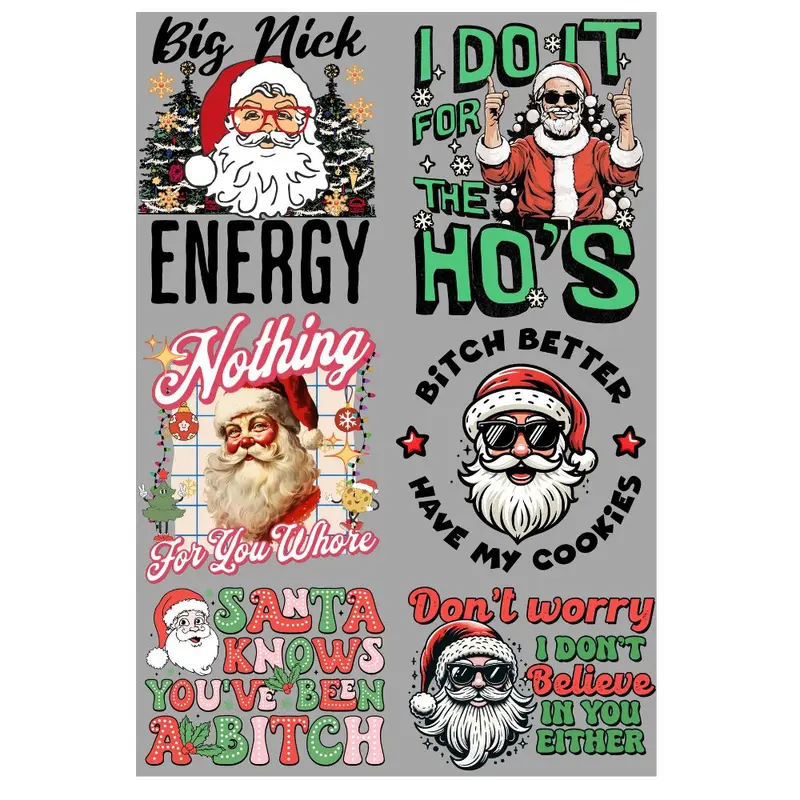 Big Nick Energy Mini DTF Transfer Gang Sheet 24.5" wide x 36" long. Direct To Film Mini Gang Sheet