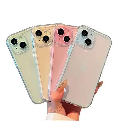 Luxury Transparent TPU Smartphone Case - Shockproof Bumper Back Cover, Comfortable Drop Protection for iPhone 11 12 13 14 15 16 17 Pro Max Plus Air, Handheld Device Accessories, Transparent Cover