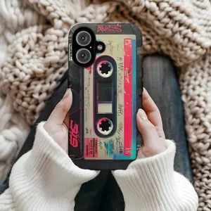 Classic Mixtape Feeling 80s 90s Cassette Phone Case, Vintage VHS Video Tape Tough Case, Retro Accessories for lPhone 11-16,17 Pro Max, SS23,24,25 Ultra