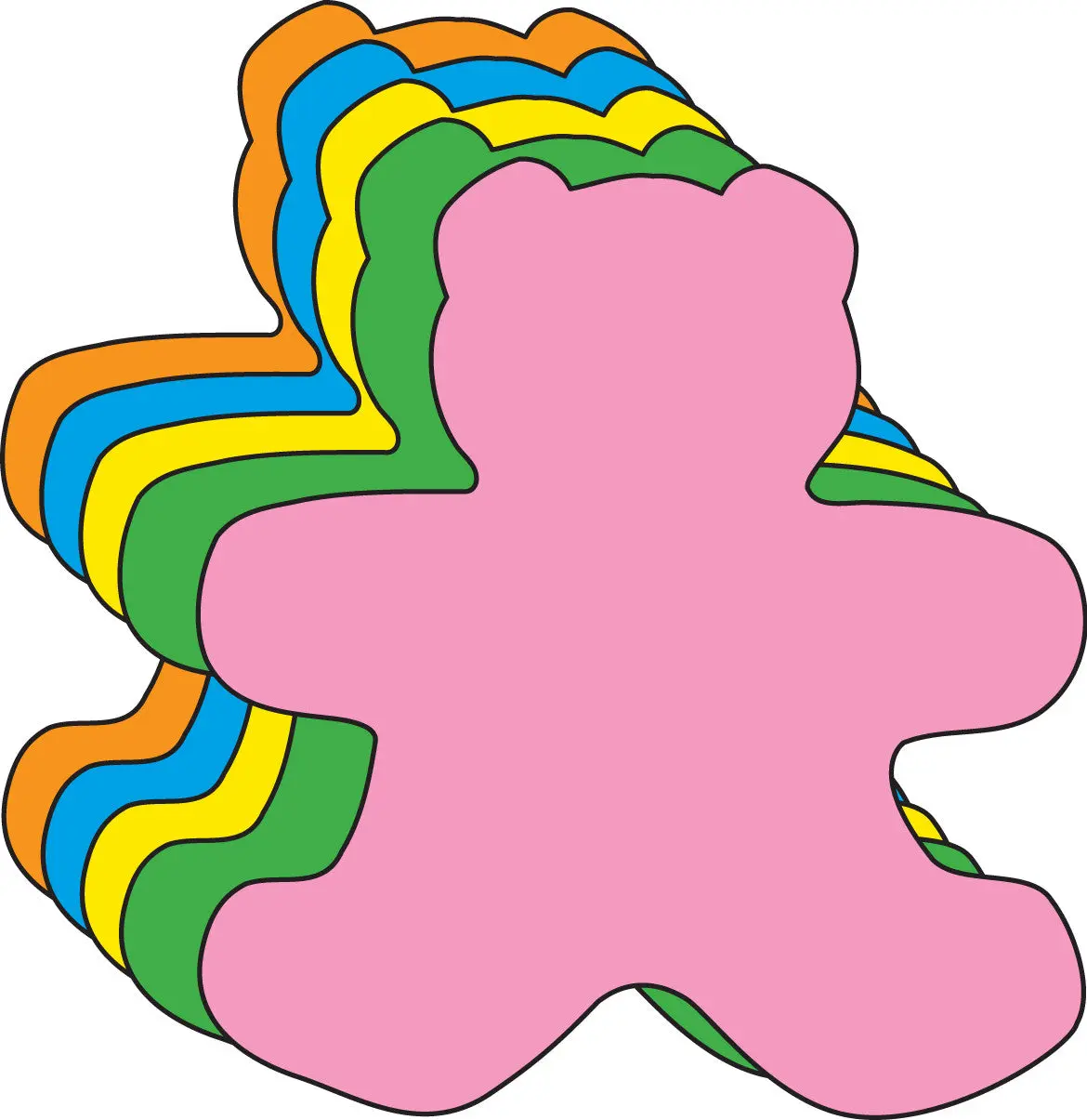 SHAPES ETC. Large Assorted Color Foam Cut-Outs - Teddy Bear, 15 Sheets, 5.5" x 5.5", Unlocks Creative Possibilities