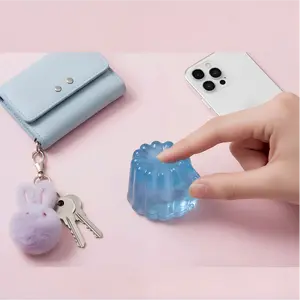 Kawaii Blue Jelly Squishy Fidget Toy for Women Teens Stress Relief Anxiety Relief Sensory Toy Sleep Aid Desk Decor Cute Portable Squishy for Office School Travel Relaxation
