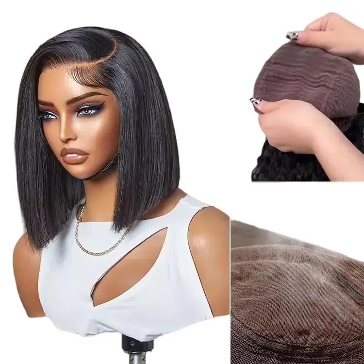 Luvme Ready to Go Blunt Cut Bob Closure Short HD Lace Glueless Wig 100% Human Hair Wear Go