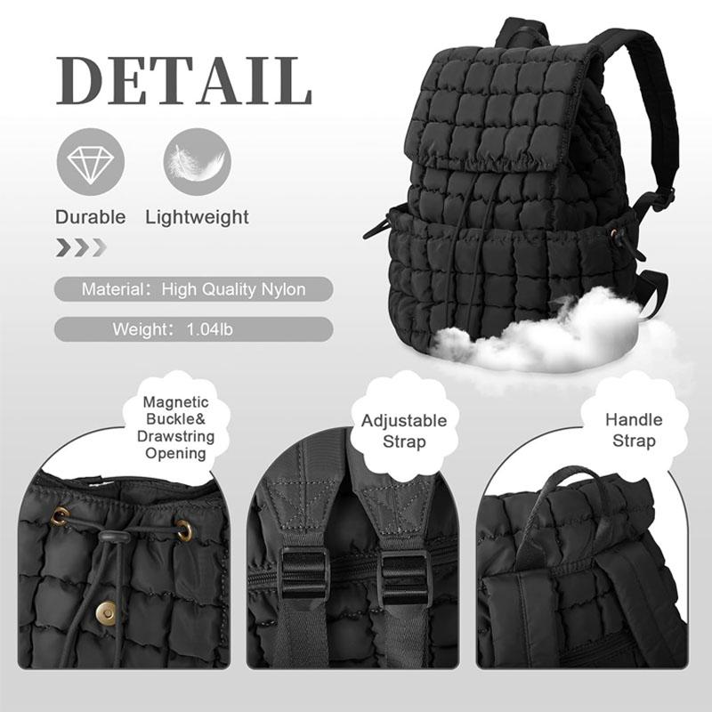 Iris Puff Backpack – Trendy Adjustable Backpack with Inclusive Straps, Soft Quilted Design for Daily Use & Travel Iris Puff Backpack – Trendy Adjustable Backpack with Inclusive Straps, Soft Quilted Design for Daily Use & Travel